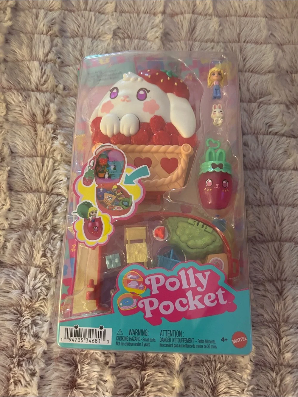 Polly Pocket Strawberry Bunny Playset new